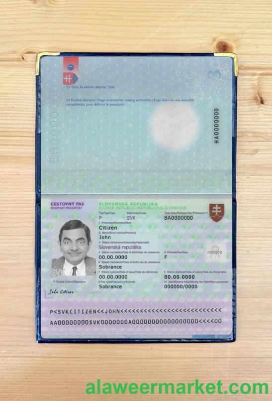 Slovakia passport version 3 photolook